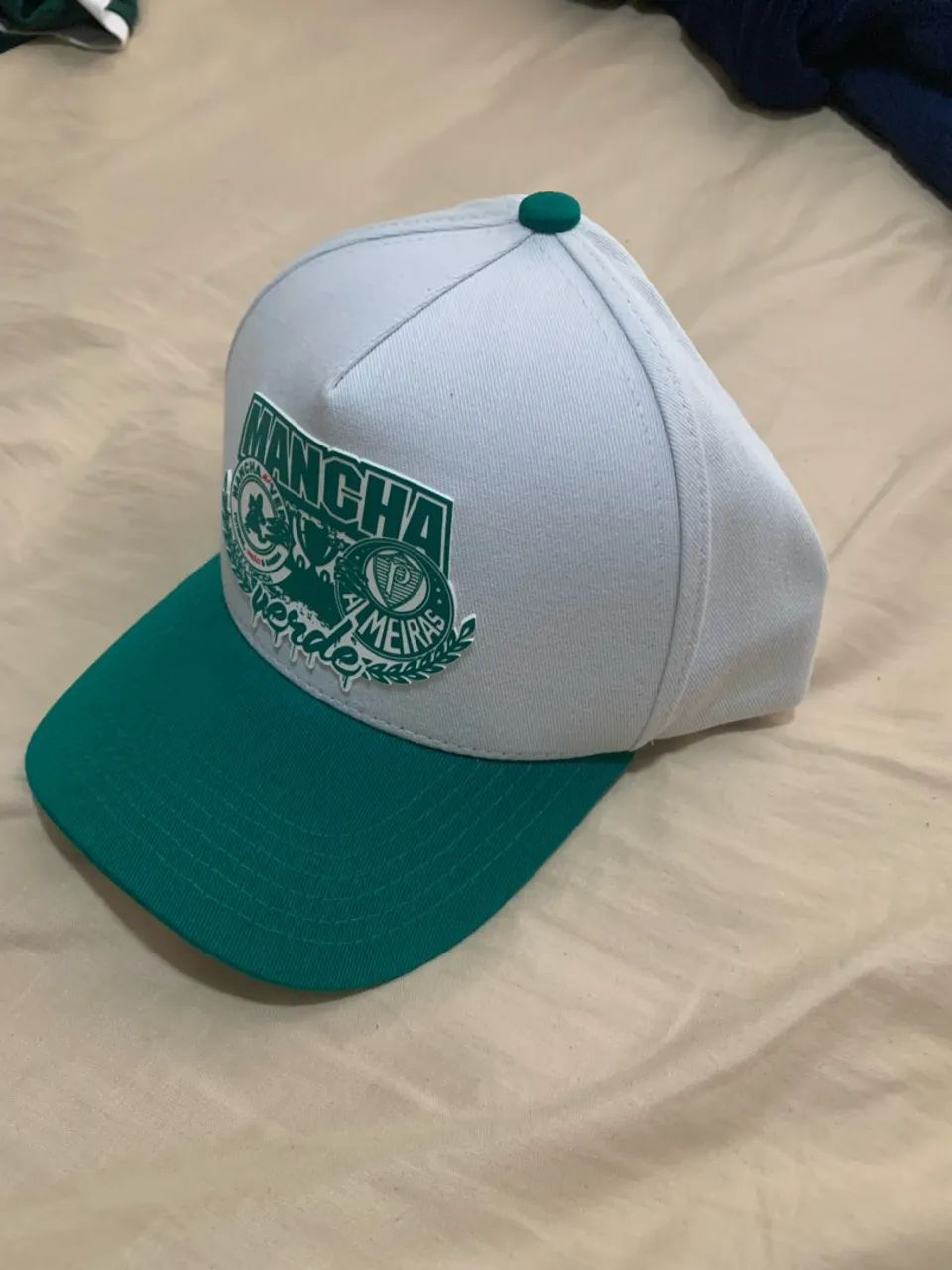 Boné Mancha Verde aba curva verde e branco - Foto 3