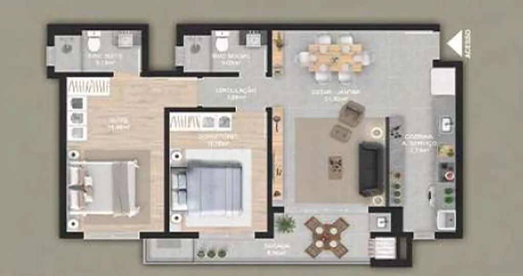 Apartamento 2 Dormitórios para venda em Florianópolis - SC - Foto 3