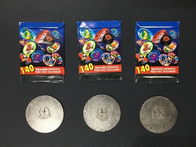 Kit com 3 Medalhões (Tazo Metálico) da Promoção Figuras de Ação da Estrela dos Anos 90 - Foto 2
