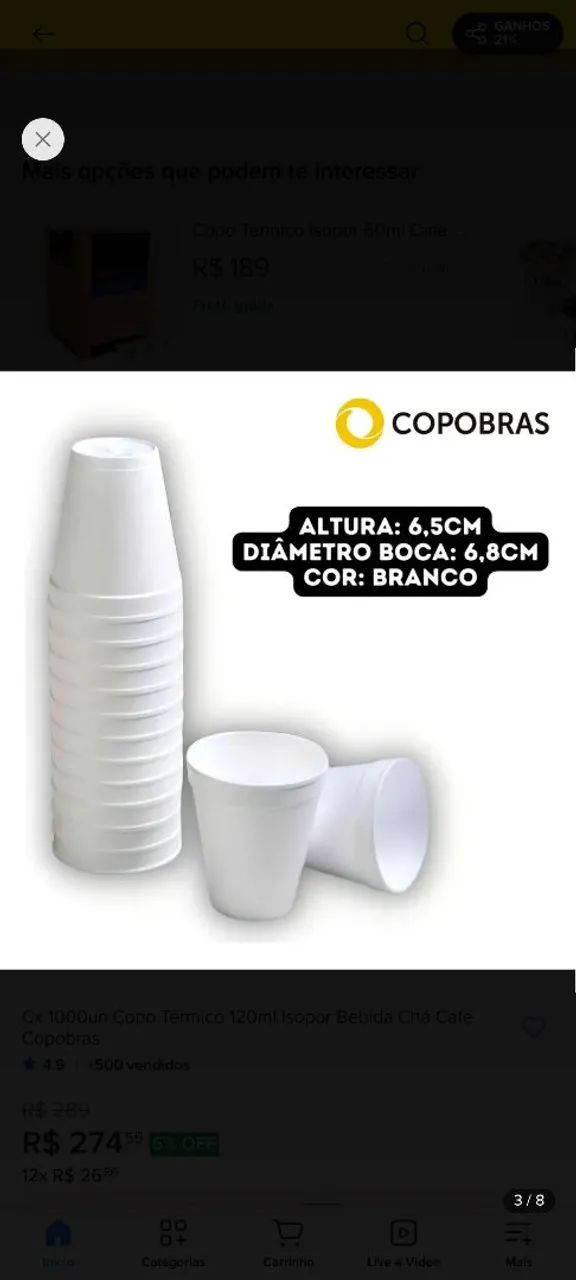 Copo térmico 180 ml - Foto 2