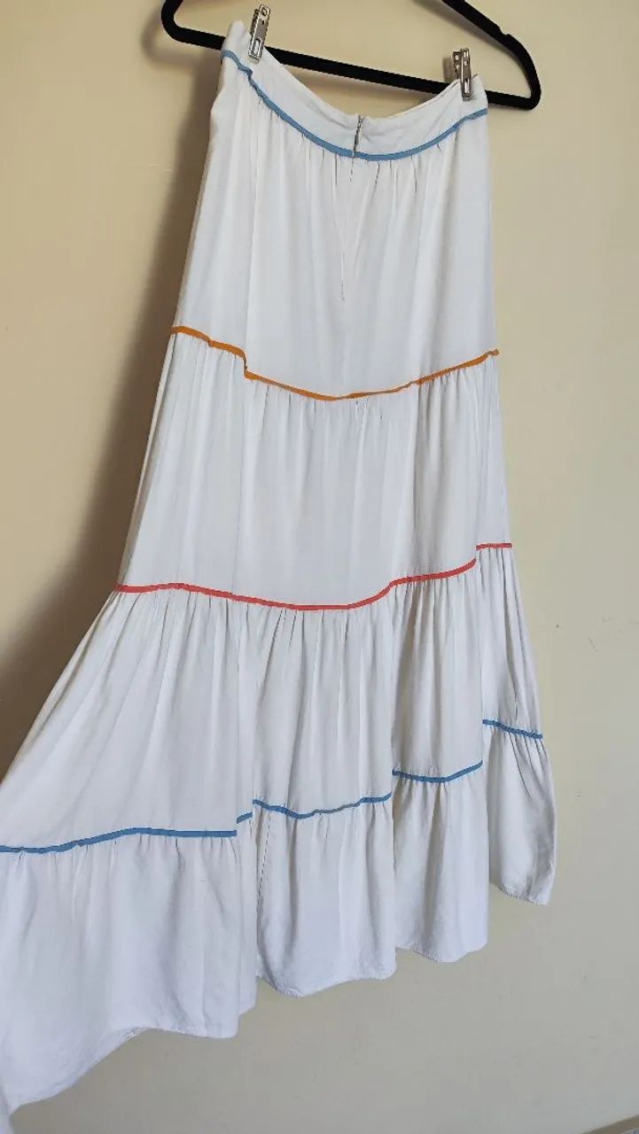 conjunto dress to saia midi e cropped branco p - Foto 2