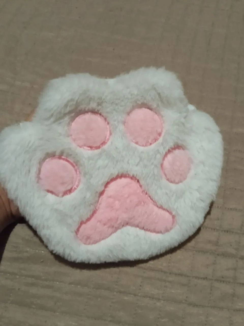 bolsa patinha de gato rosa e branco