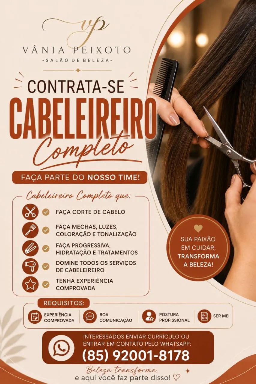 Contrata-se Cabeleireiro Completo 