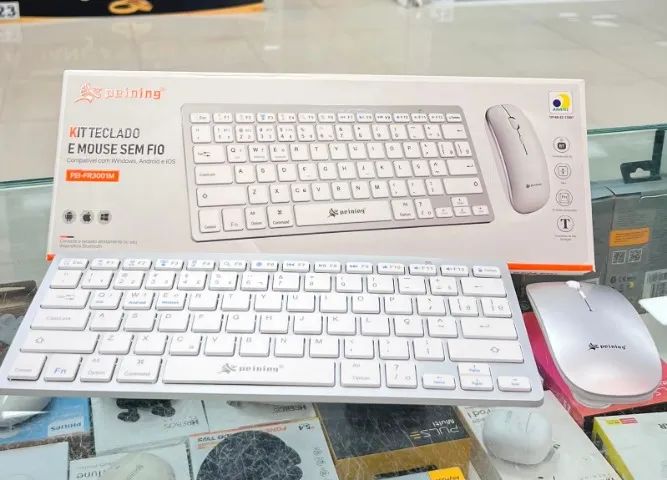 KIT TECLADO E MOUSE SEM FIO BLUETOOTH SLIM PEINING 