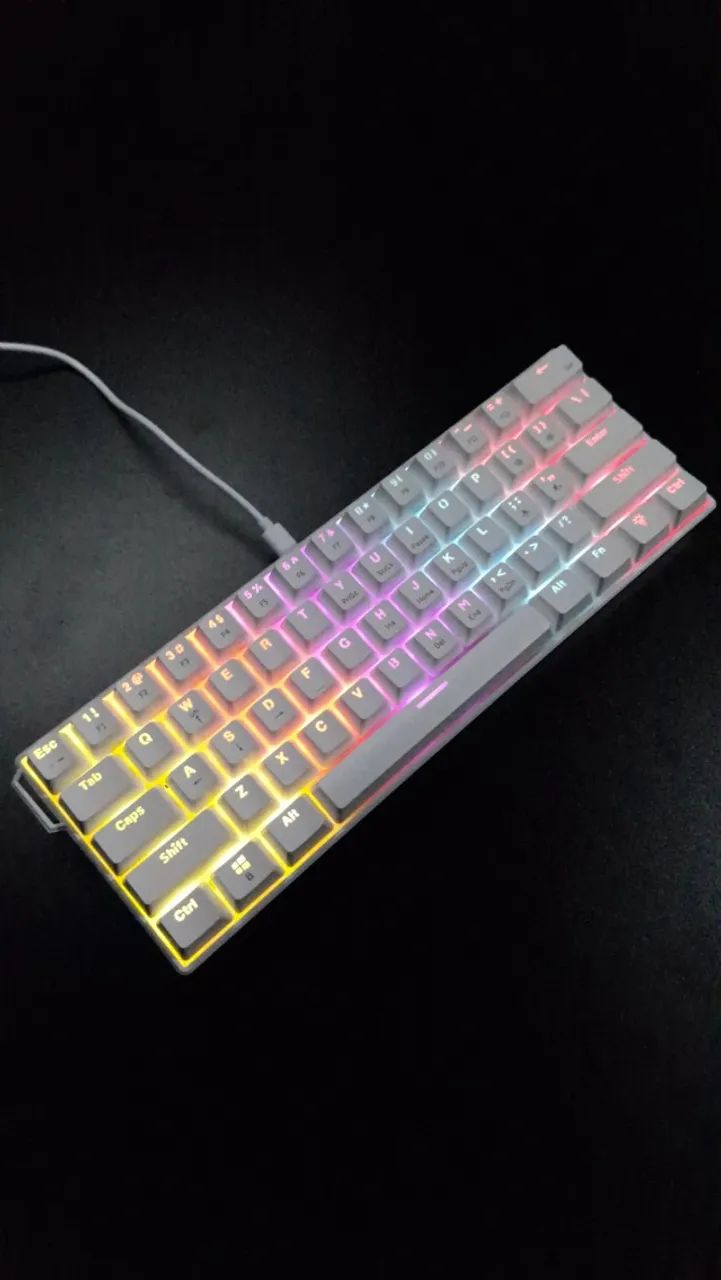 Teclado Mecânico Gamer AJAZZ x NACODEX NK61 Branco 60% (Switch Red