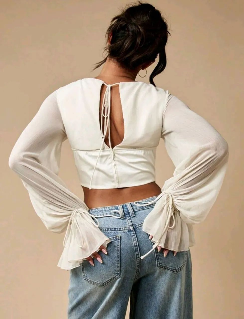 Blusa elegante manga longa  - Foto 2