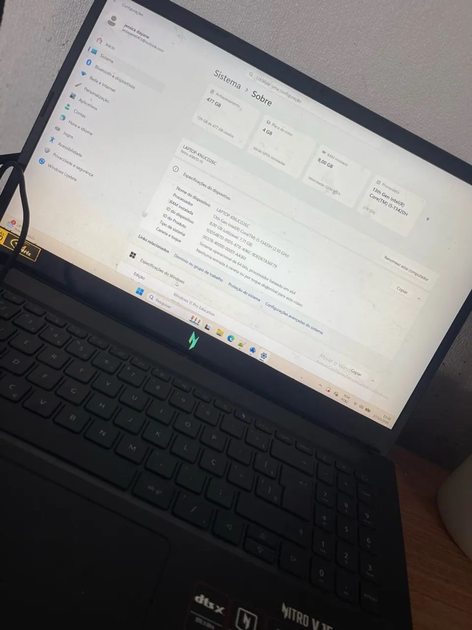 NOTEBOOK ACER NITRO V15 GAMER - Foto 2