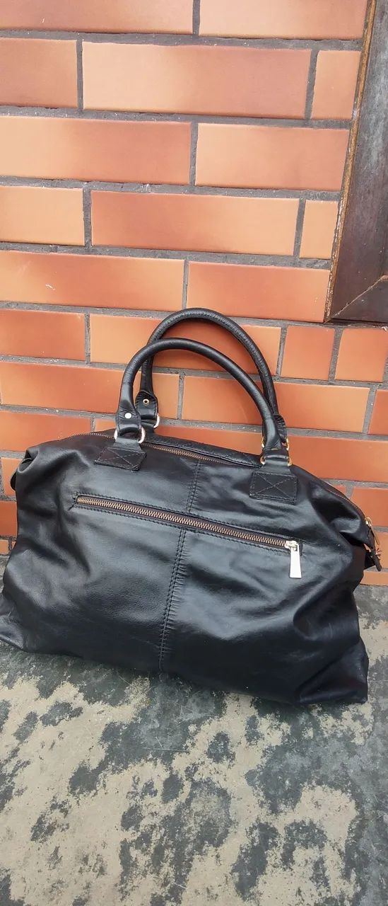 Bolsa de Couro legítimo  grande , espaçosa ,serve para notebook  - Foto 2