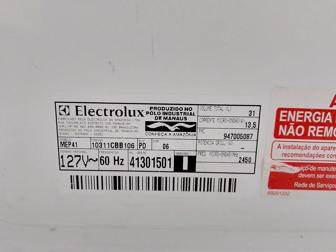 MICROONDAS ELECTROLUX MEP41 31 LITROS 127V - COM DEFEITO - Foto 4
