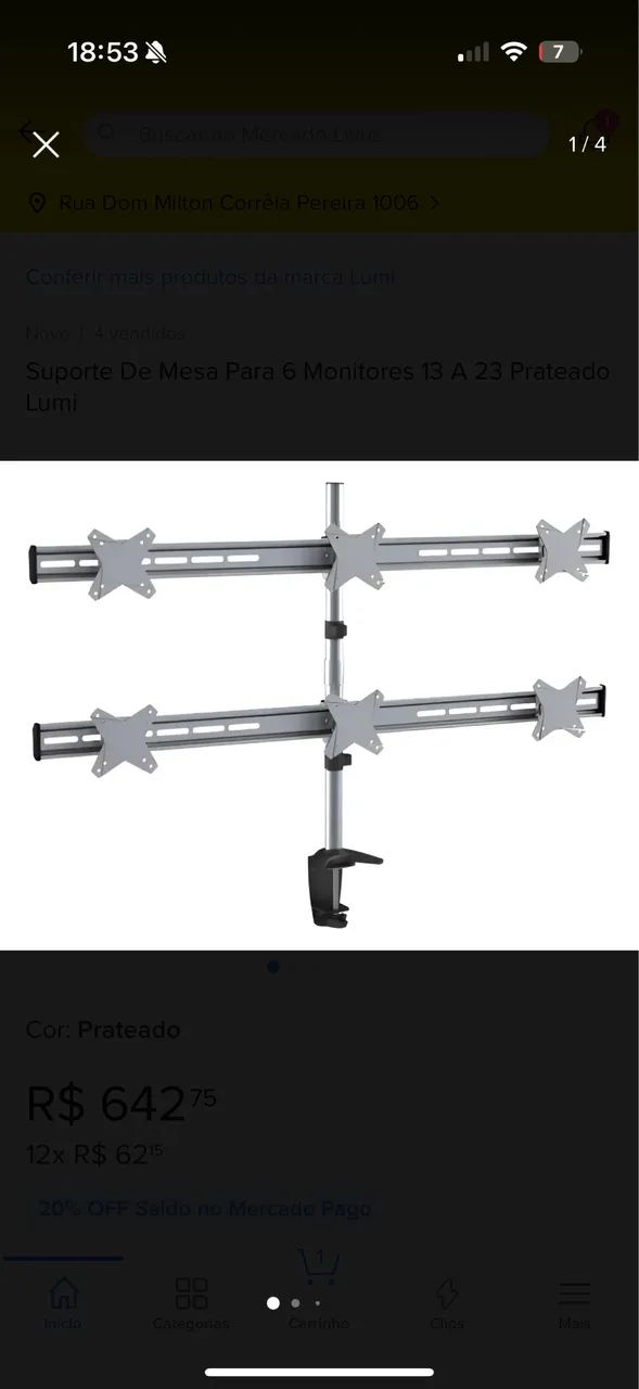 Suporte para 6 monitores 