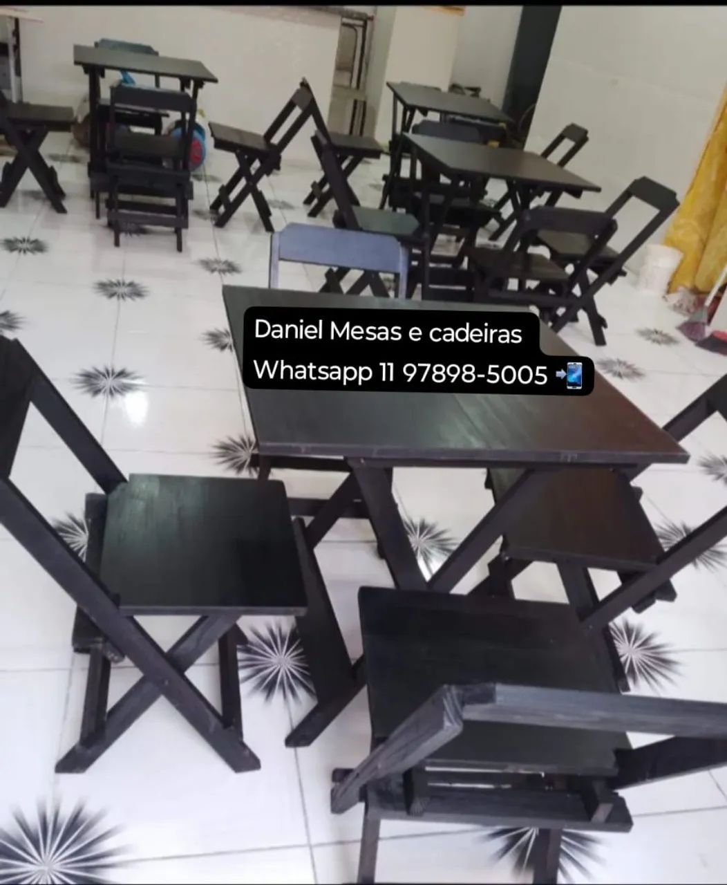 MESA COM 2 CADEIRAS DOBRÁVEIS R$ 250,00 - Foto 3