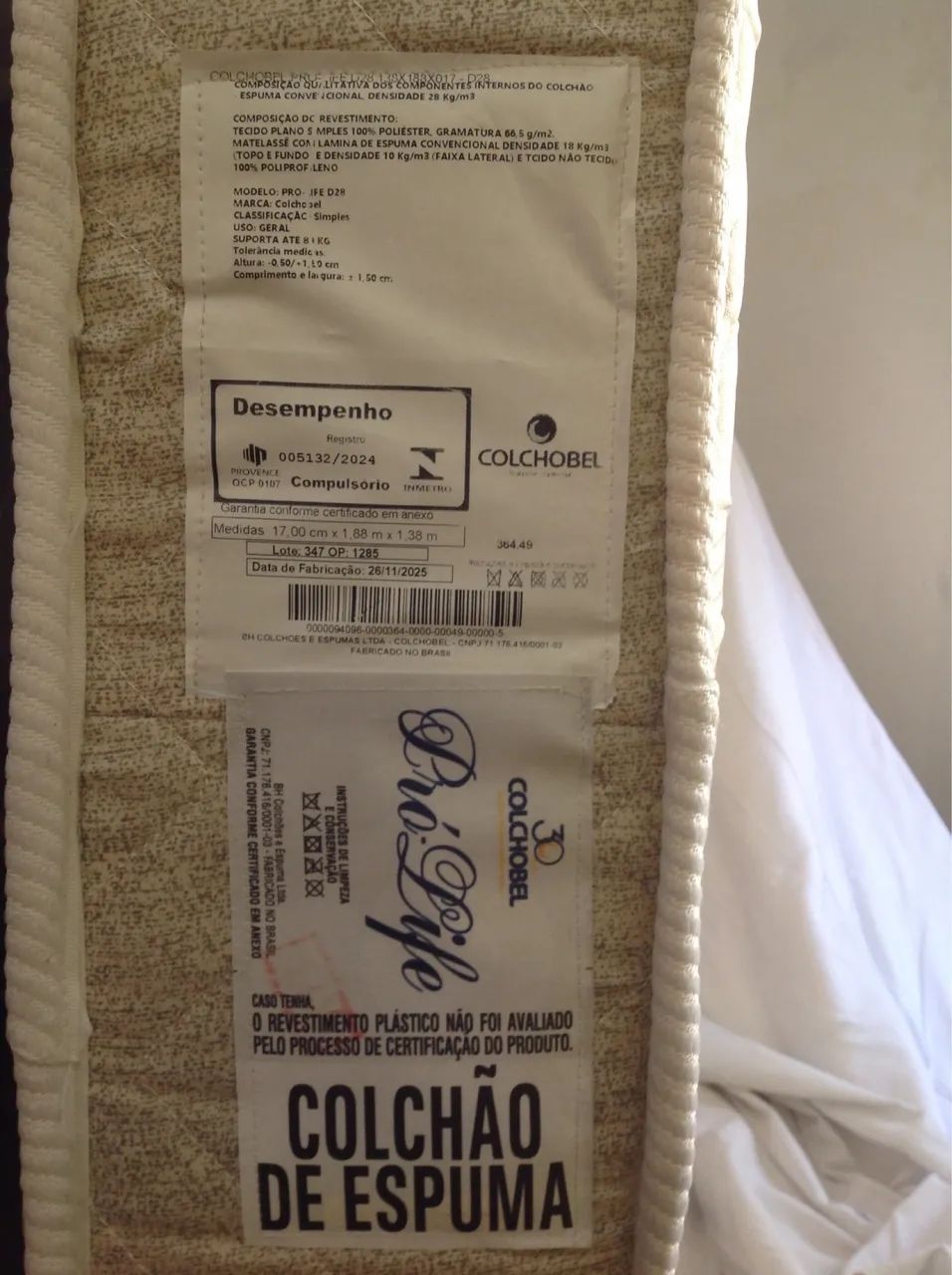Cama box casal base + colchão comprada em fevereiro 