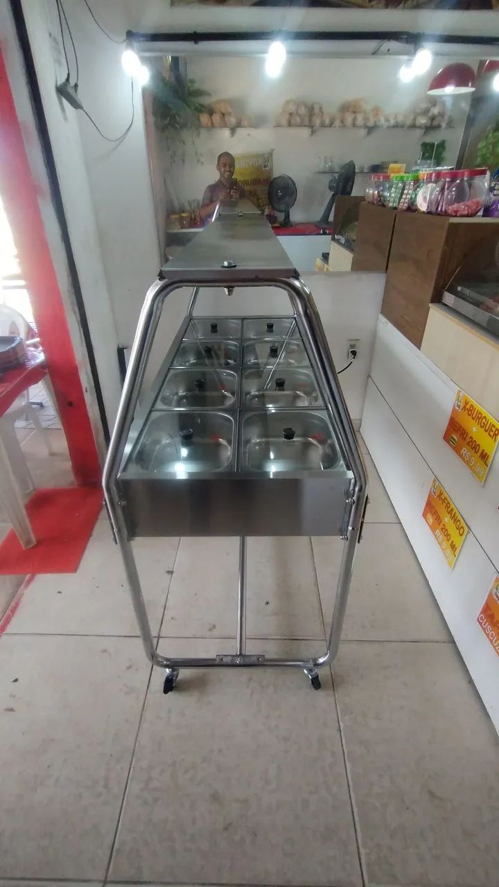 BUFFET SELF SERVICE TÉRMICO 08 CUBAS COM TAMPO DE VIDRO PROGÁS  - Foto 3