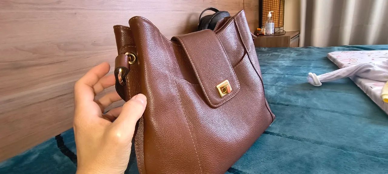 Bolsa de Couro Marrom - Foto 5
