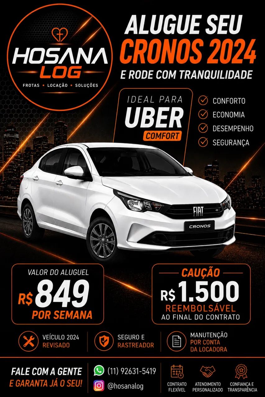 CRONOS 2024 Aluguel aplicativos Uber/99