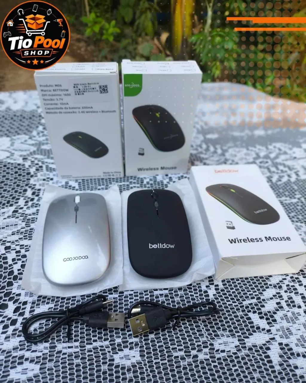 Mouse Sem Fio Bettdow e Goojodoq - Recarregável