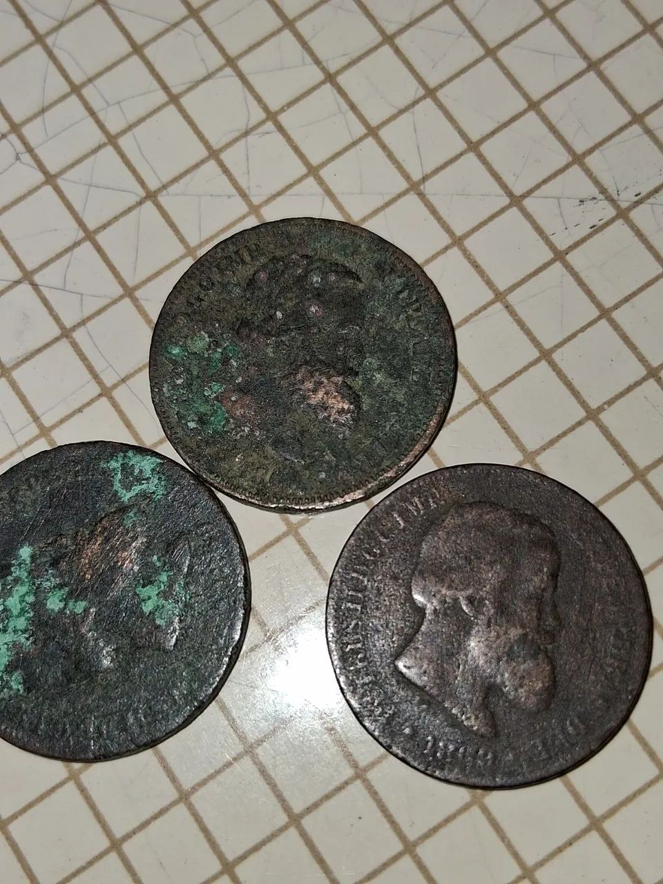 Lote de moedas antigas 10 Réis dom Pedro II  de 1860 - Foto 6