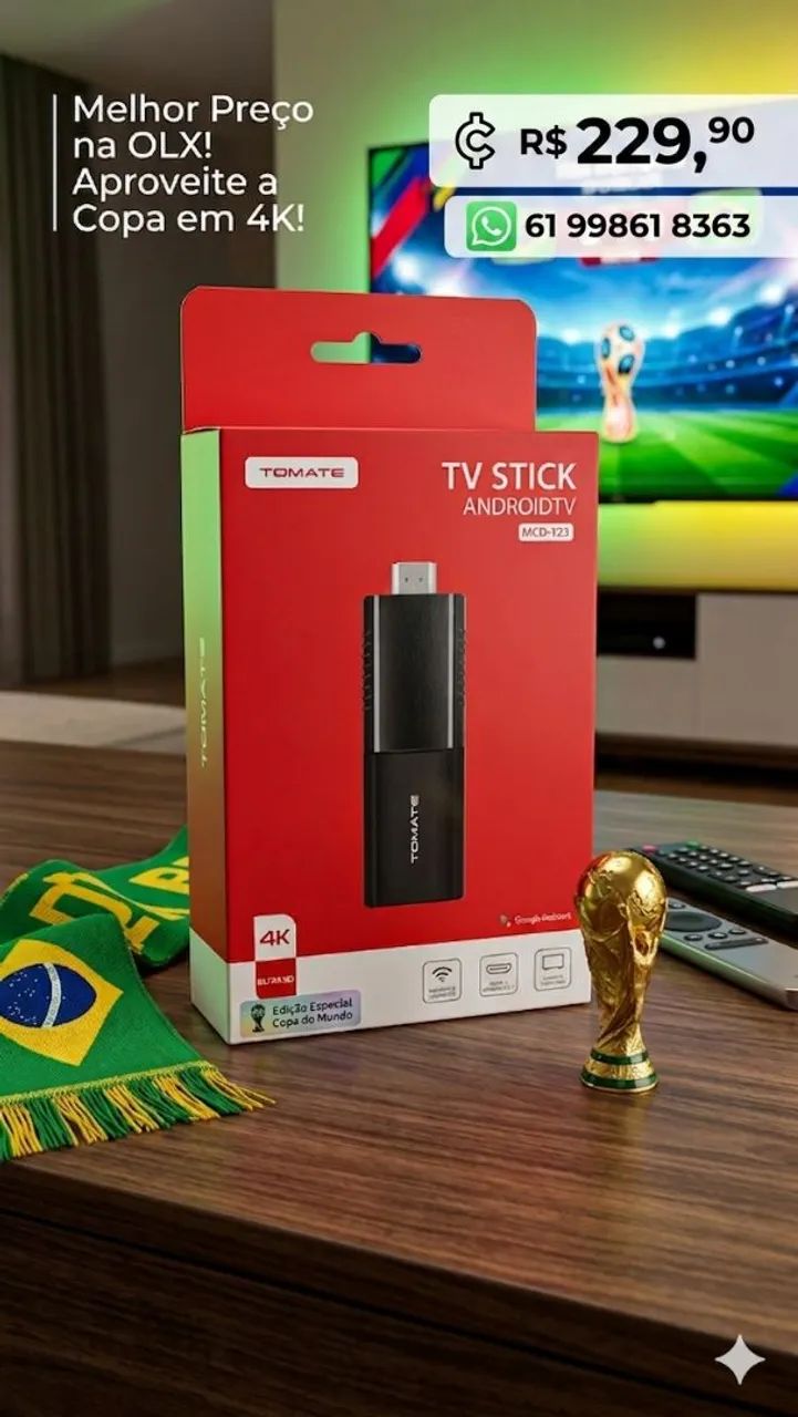 TV Stick Android 4K Tomate MCD-123 | Novo e com Entrega no DF - Foto 3