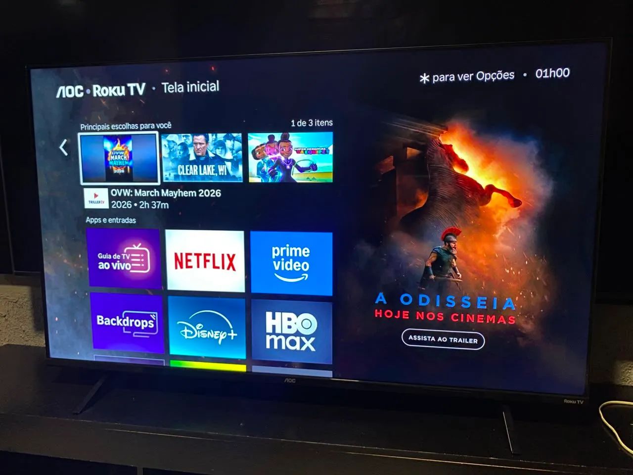 TV de 50  AOC com 12 meses de garantia 