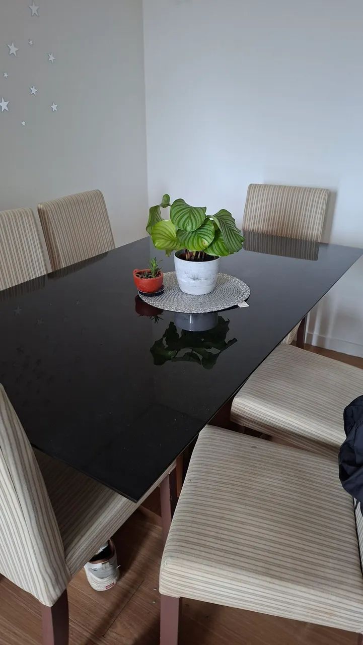 Mesa 6 Cadeiras tampo de vidro - Foto 3