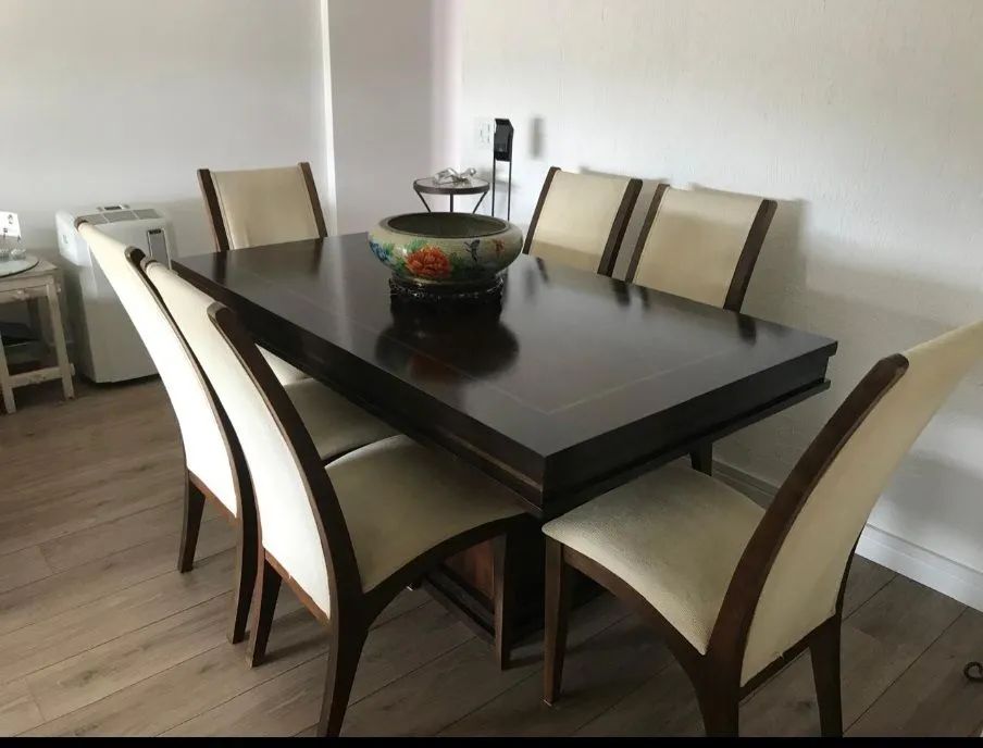 Mesa de jantar de mogno com 6 cadeiras  - Foto 4