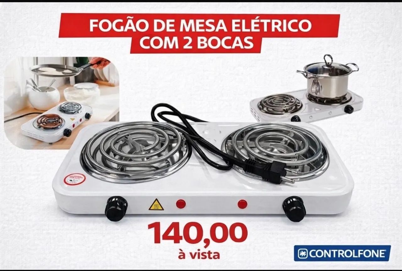 Fogão elétrico com 2 bocas 