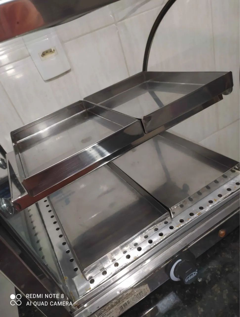 Estufa de salgados dupla 4 bandejas expositor elétrico - Foto 5