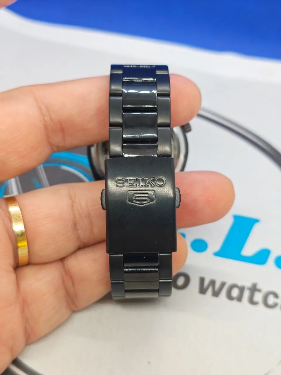 RELOGIO SEIKO 5 SNKE03.4 ALL BLACK  - Foto 3