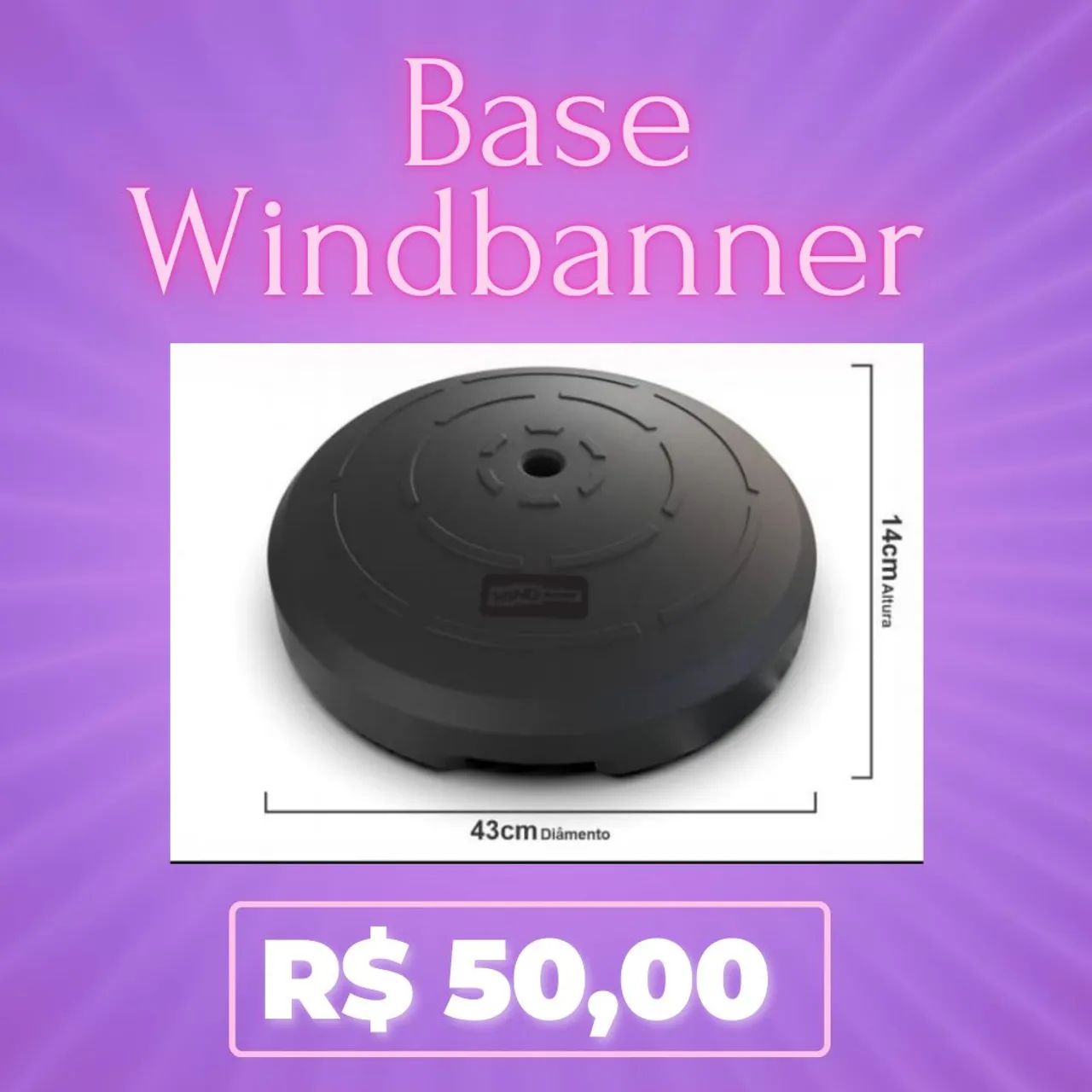 Bases e varetas para wind banner/placas e faixas - Foto 2