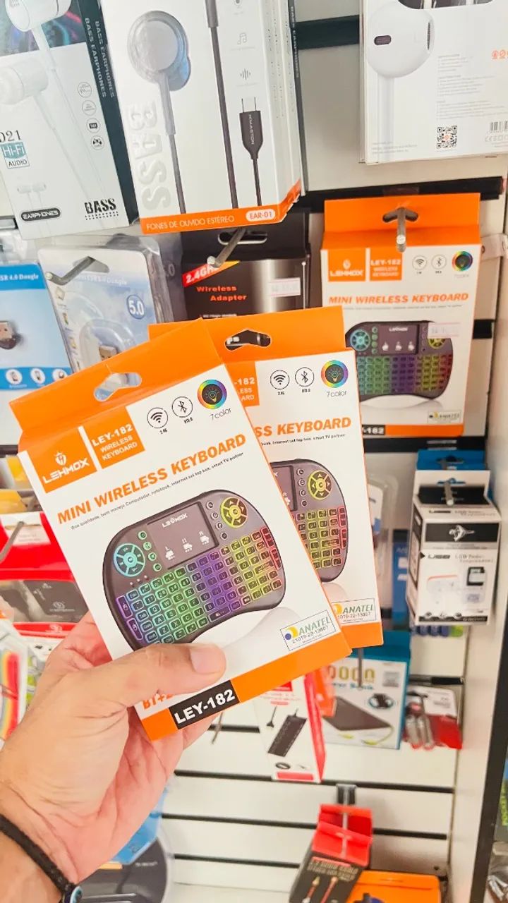 Mini Teclado/mouse sem fio p/Smart Tv, xbox, tablets etc