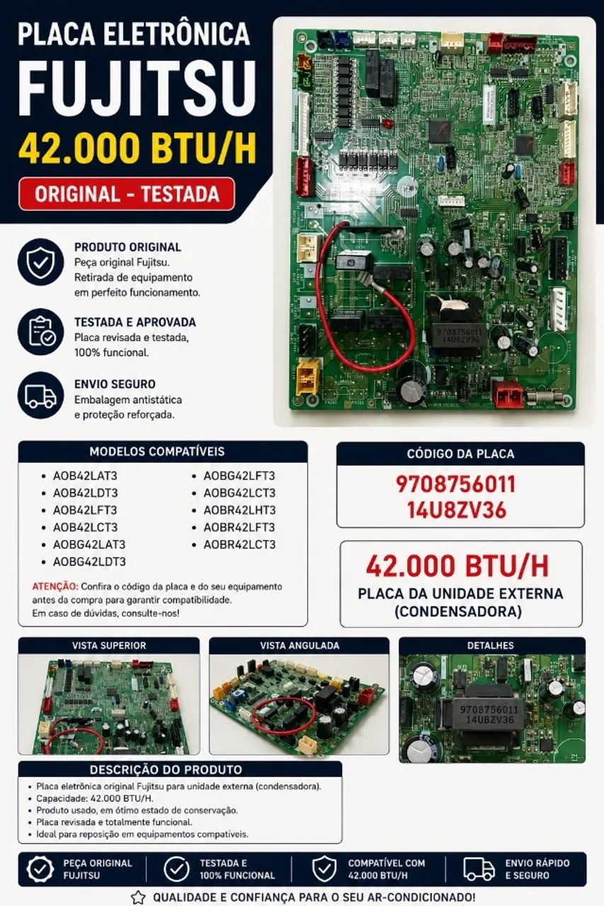 Placa Eletrônica Condensadora FUJITSU 