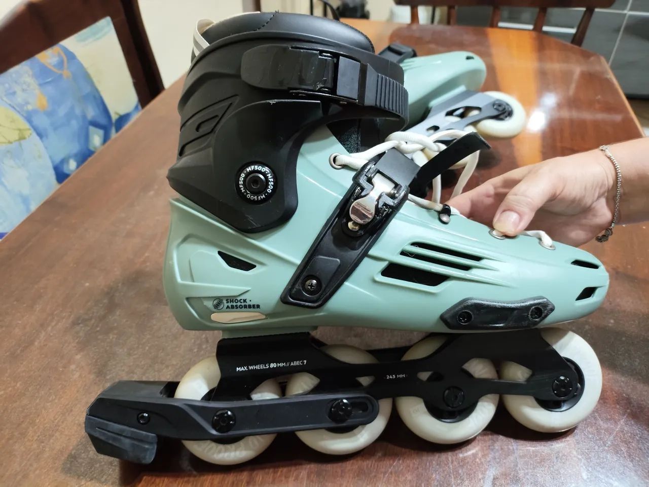 Patins Inline Freeride Adulto MF500 - Cáqui Claro