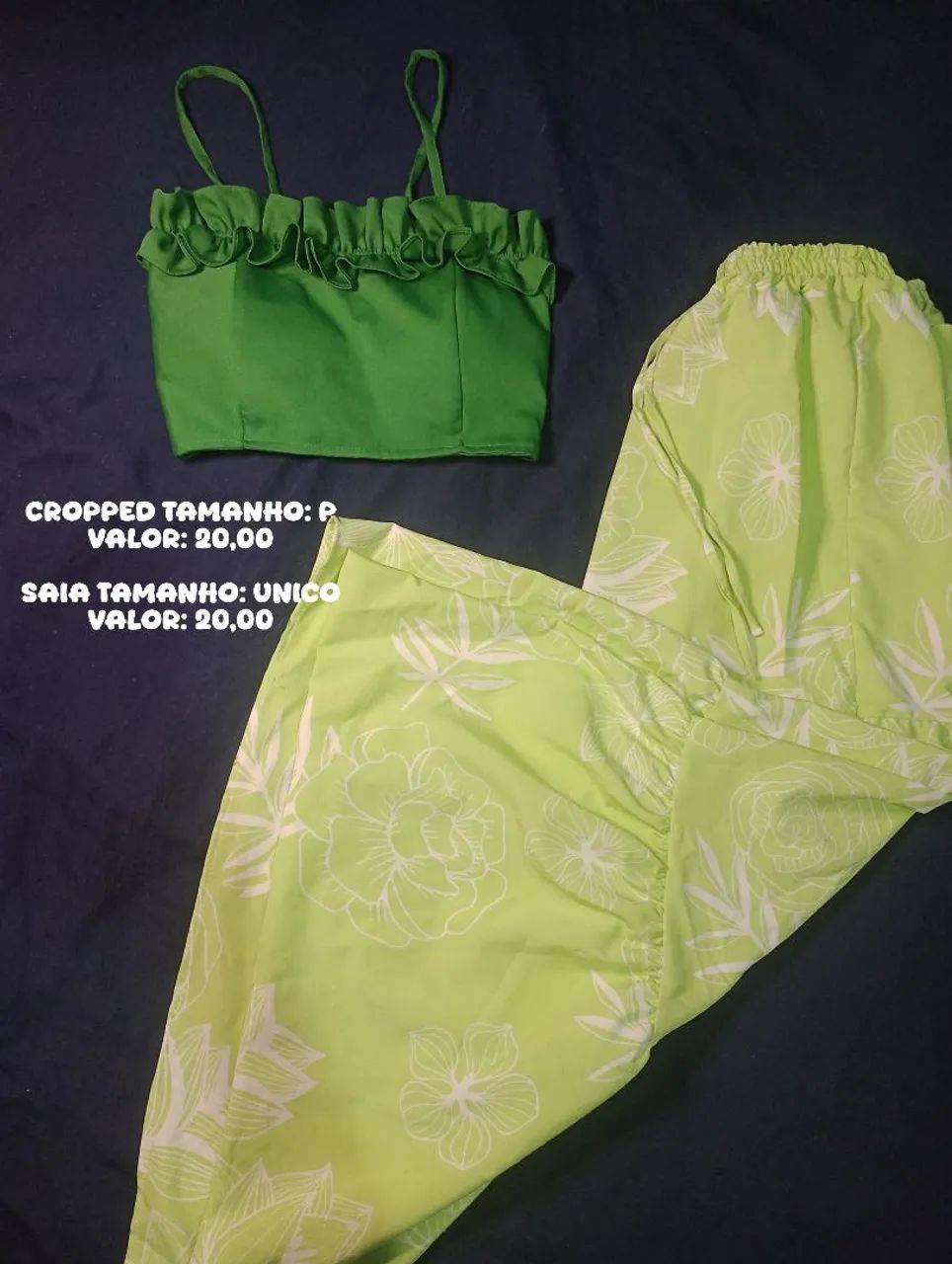 Saia longa e blusa cropped 