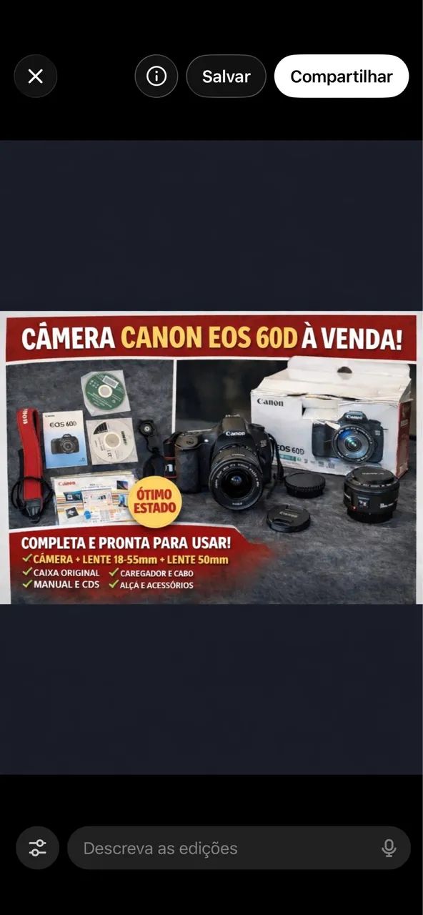 CÂMERA CÂNON 60D  - Foto 3