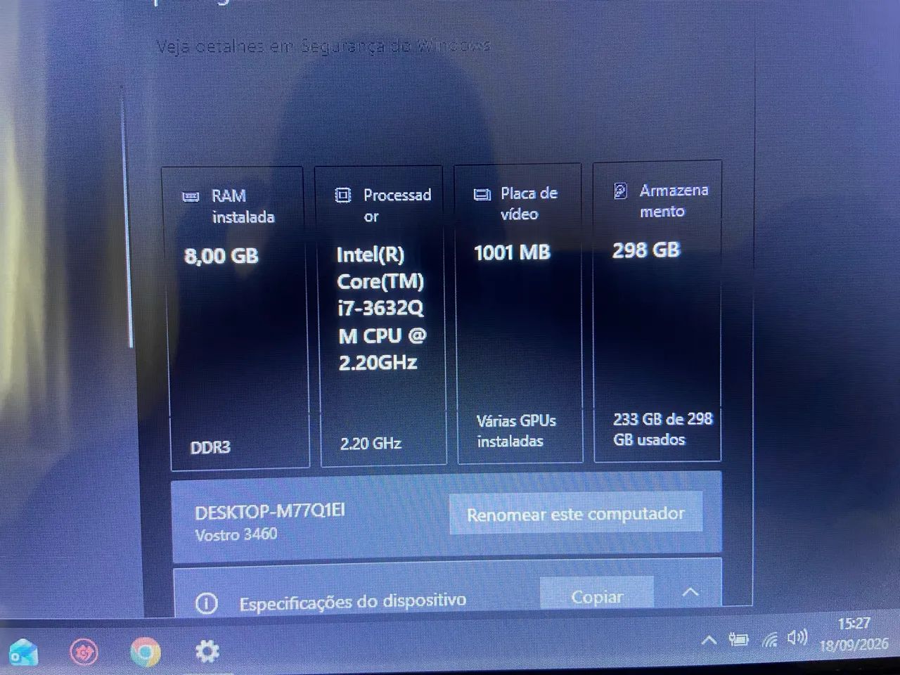 Notebook Vastrao DELL i7 8 de RAM Com placa de vídeo - Foto 3