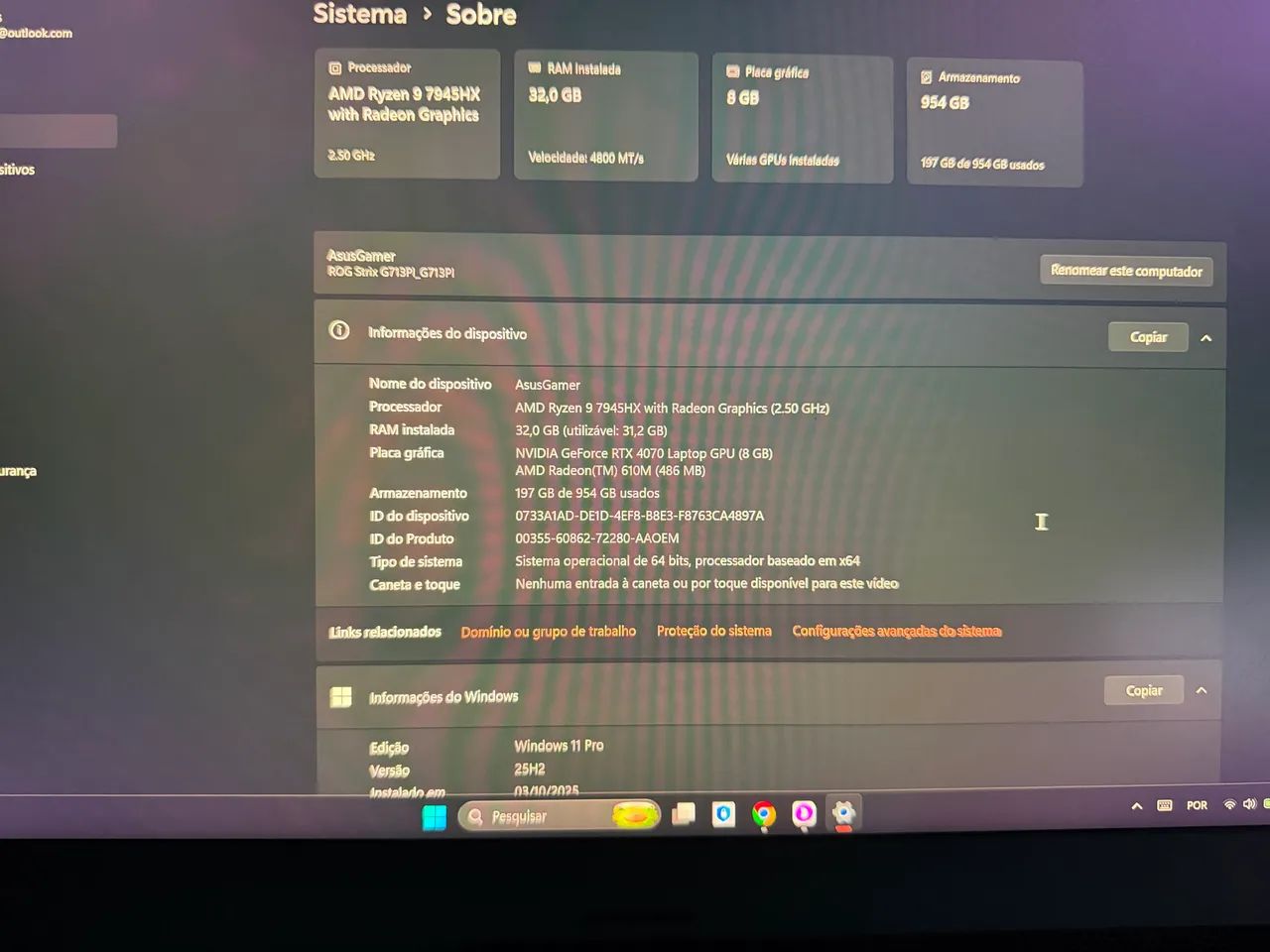 Notebook gamer ASUS rog strix  - Foto 5
