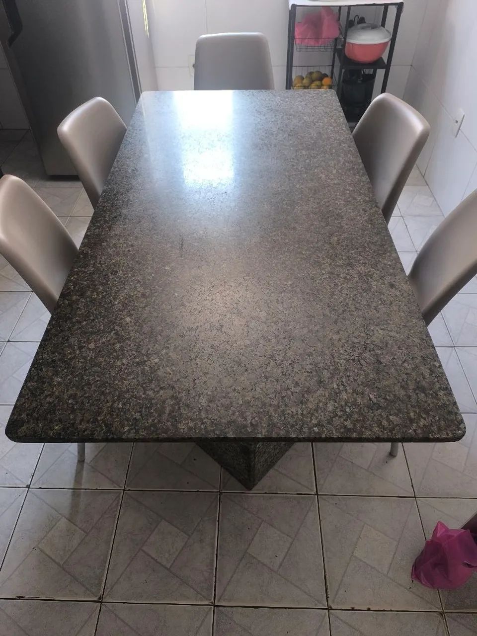 Mesa de jantar de mármore de 6 cadeiras  - Foto 3