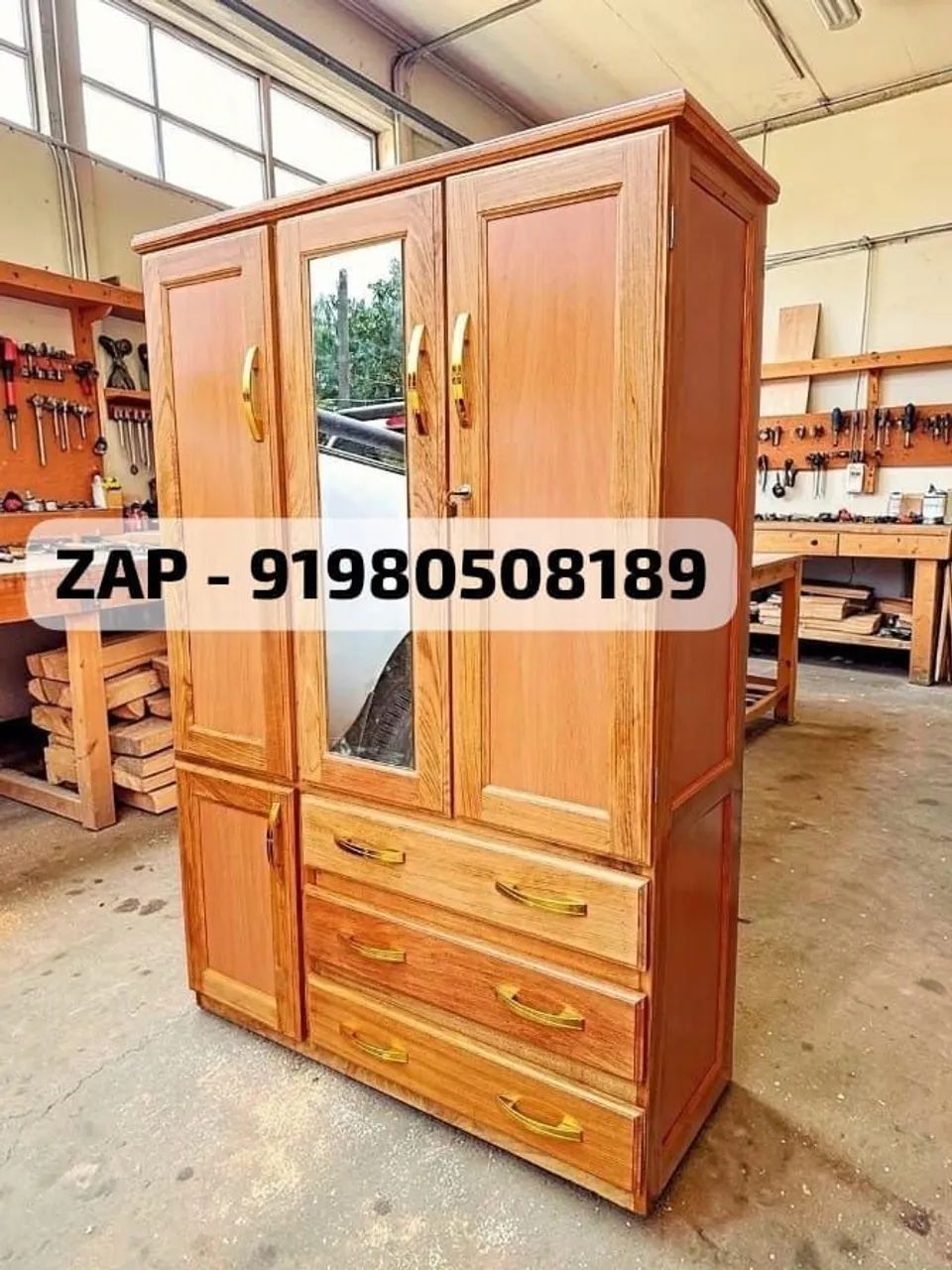 Guarda roupa - de solteiro completo com espelho NOVO  - Foto 2