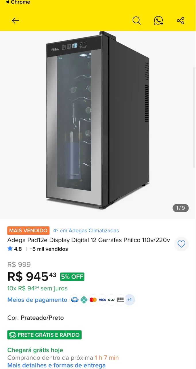 Adega (12 garrafas) NOVA - Foto 3