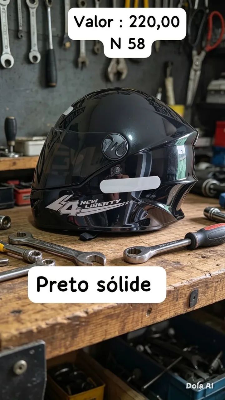 Capacete Black solid - ENT GRÁTIS  - Foto 3