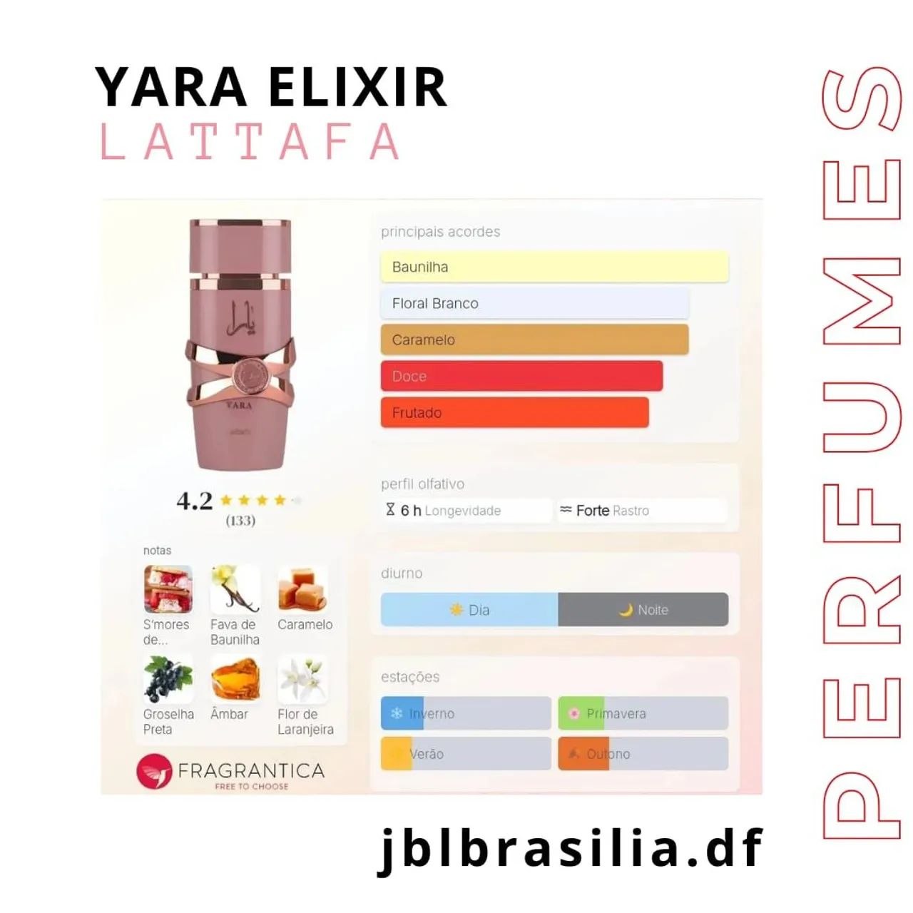 PERFUME YARA ELIXIR LATTAFA 100ML EAU DE PARFUM FEMININO ORIGINAL LACRADO - Foto 3
