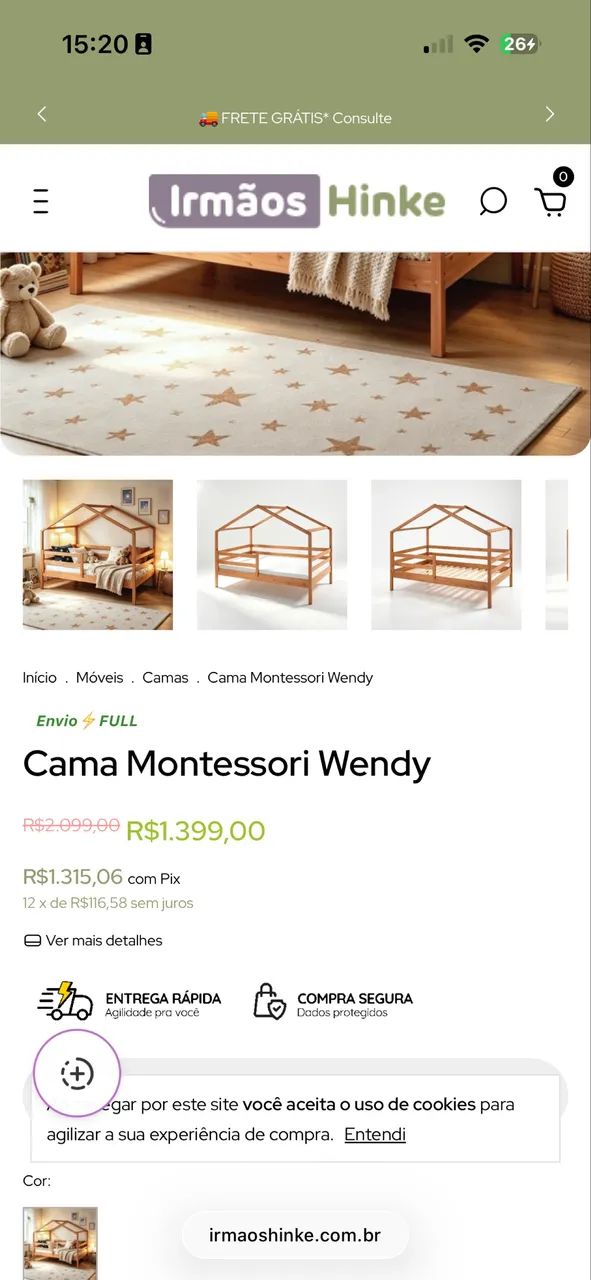 Cama de madeira infantil - Foto 3