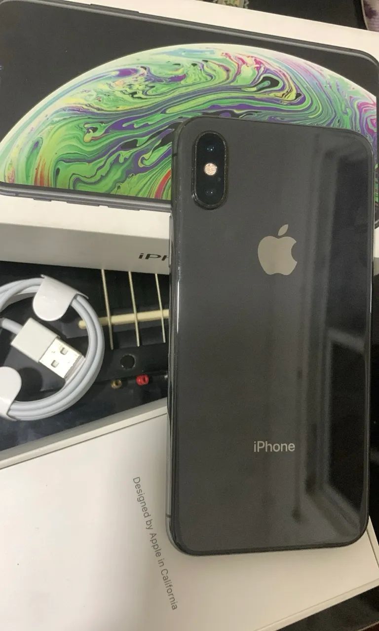 iPhone XS 256GB Preto + 2 Capinhas + Cabo + Caixa (adesivos, manual e etc) - Foto 4