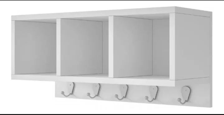 Nicho novo 100% MDF branco com 5 ganchos  - Foto 2