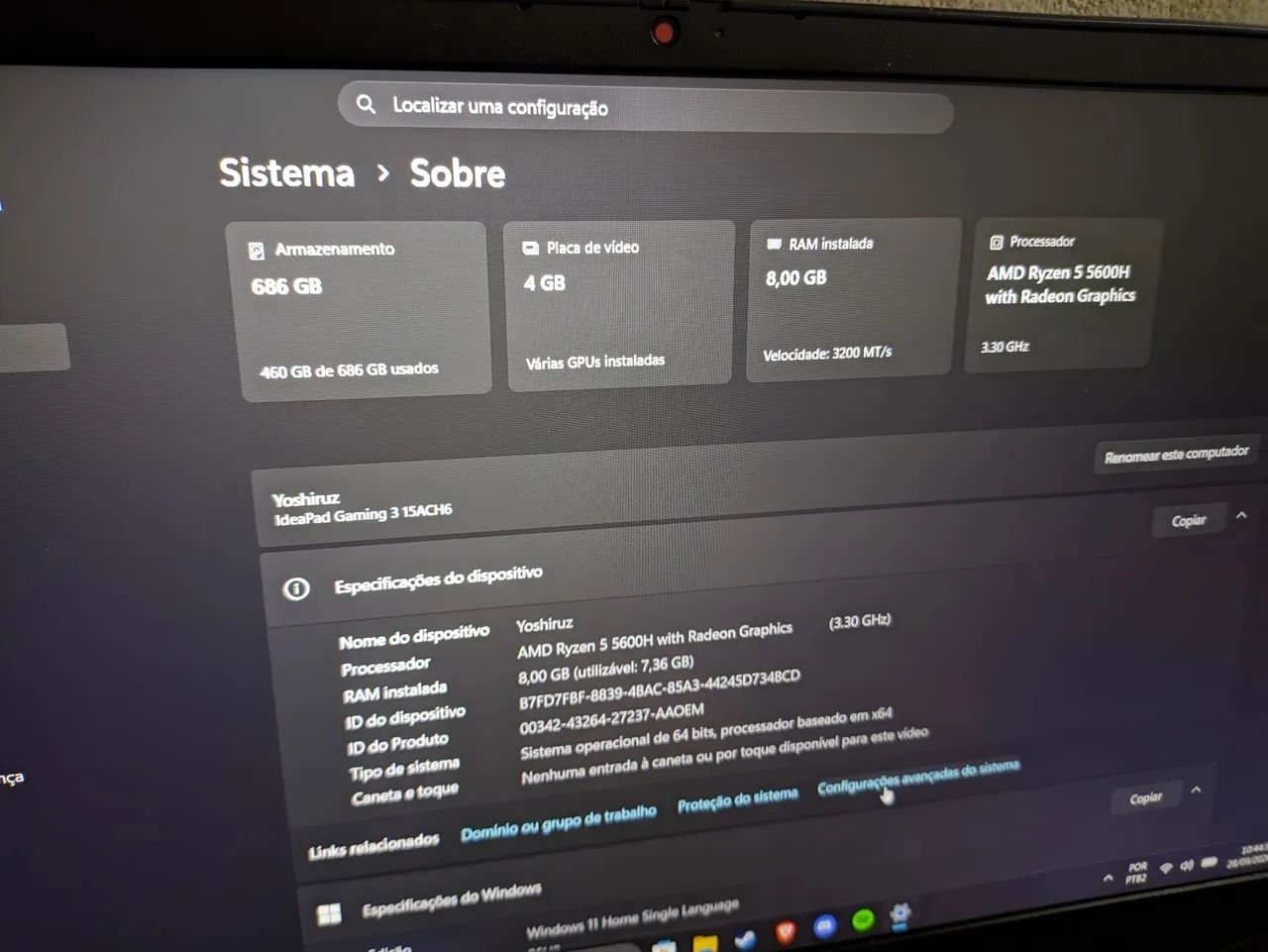 Notebook Gamer + kit Pichau 