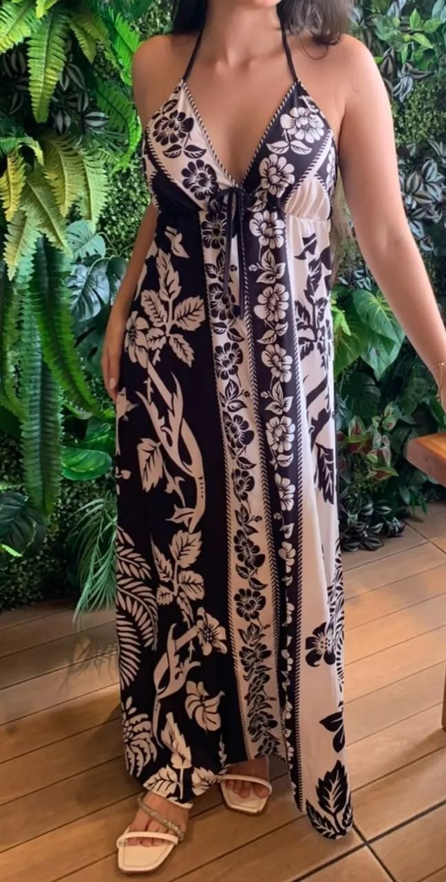Vestido longo estampado - Foto 2