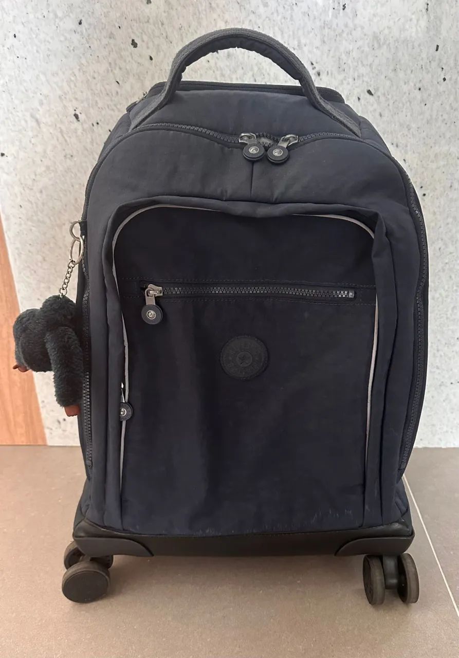 Mochila Kipling New Zea Azul Original com rodinhas 360°