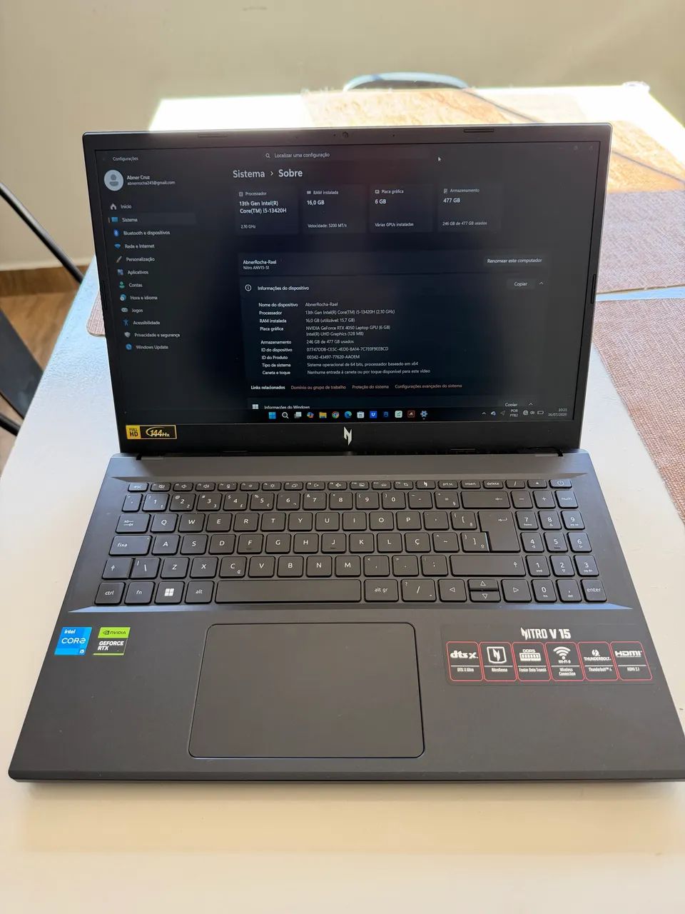 Acer nitro v15 gtx4050