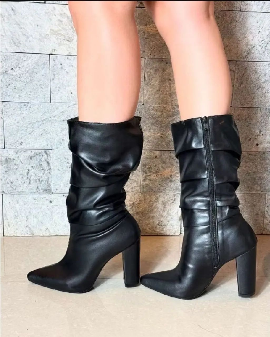 Bota salto alto bloco 38 /Veste 35,36 e 37
