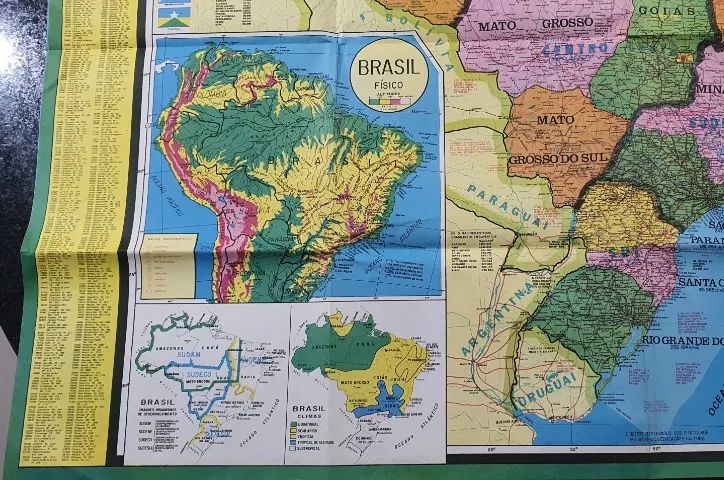 Mapa do Brasil Antigo 1986 - Polimapas (80x110cm) - Relíquia - Foto 3